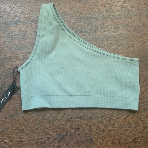NWT SETactive one shoulder ribbed bra in Gem - Picture 4 of 5